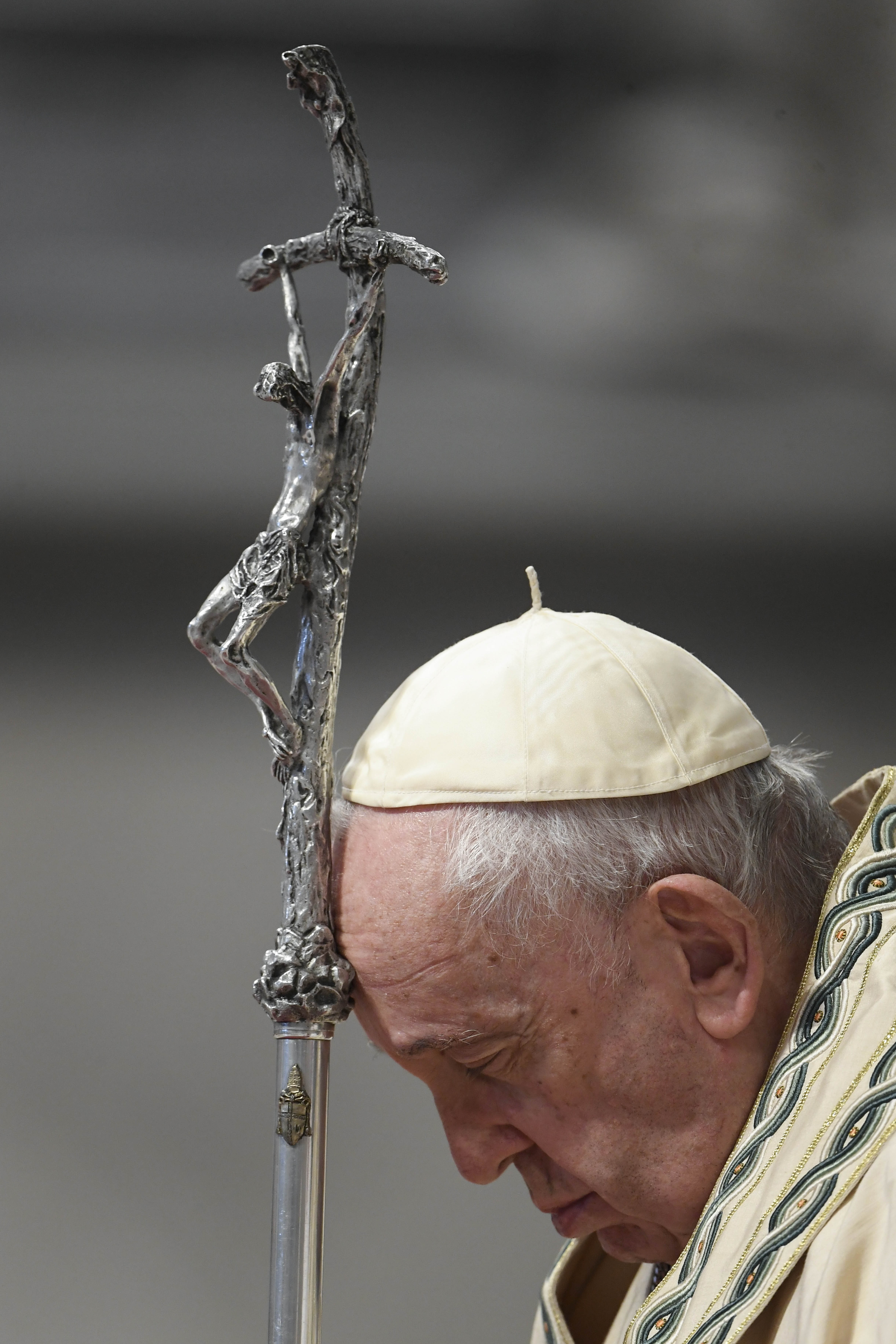 Pope Francis with staff